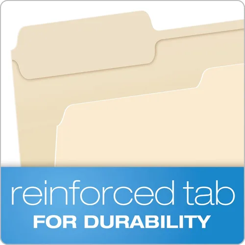 Pendaflex Carpetas de archivos con pestañas reforzadas, tamaño carta, Manila, corte 1/3, 100 por caja (R752 1/3) (paquete de 5)