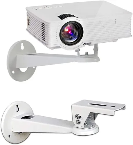Soporte de pared para mini proyector/colgador de proyector/carcasa de cámara de seguridad CCTV (blanco) - para CCTV/cámara/proyector/webcam - con