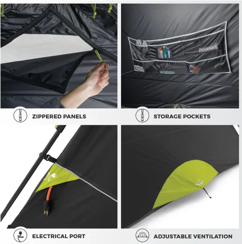 Miniatura 8 de CORE Blackout Instant Cabin Tent Large Family Pop Up Dark Room Tent with Easy Camp Setup Included Storage Pockets for Outdoor Camping Accessories