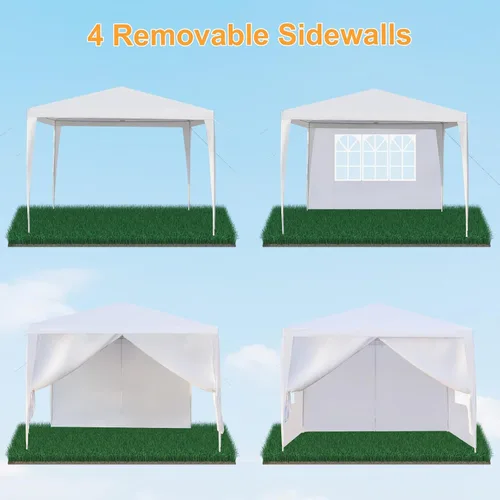 Miniatura 2 de Outvita Gazebo para exteriores, toldo blanco con paredes laterales, tienda de campaña para fiesta de boda con bloqueo UV para fiestas, refugio