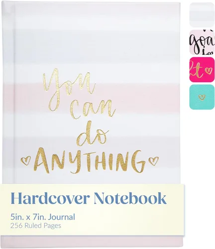Miniatura 9 de WORLD TRAVELER Cuaderno inspirador de tapa dura, diario de citas para mujer, cuaderno plano de piel sintética "The Future is Bright", colección