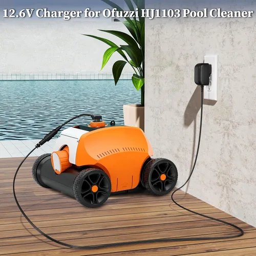 Miniatura 2 de Cargador de 2 clavijas de 12.6 V para Ofuzzi HJ1103 recargable para aspiradora de piscina, cable de alimentación, adaptador de corriente alterna
