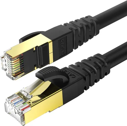 Miniatura 12 de KASIMO Cable Ethernet Cat 8 de 2 pies, cable LAN de red Cat8 de alta velocidad de 40 Gbps con conector RJ45 chapado en oro cable blindado SFTP