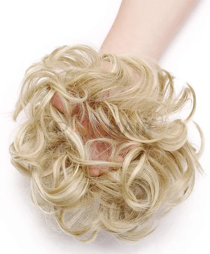 PARAHAIR Extensiones de cabello rubio con reflejos (#18/613) para mujer, cabello sintético para cola de caballo (rubio dorado y rubio decolorado)