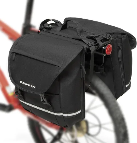 Miniatura 7 de Bolsa de Accesorios para Bicicleta Sunpeak Alforjas para Portaequipaje Trasero de Bicicleta 45L Bolsa de Sillín Impermeable para Bicicleta