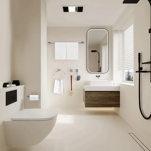 Miniatura 6 de Juego de 5 piezas de accesorios de baño de cromo pulido, juego de barra de toalla de mano de acero inoxidable de 60 cm, soporte de papel higiénico
