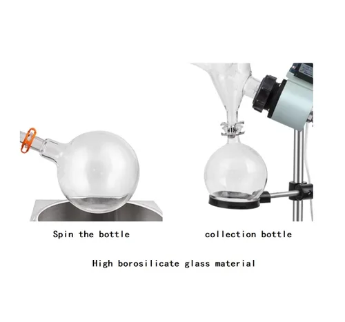 Miniatura 4 de Evaporador rotativo con bomba y enfriador, bomba de vacío de evaporador rotativo de laboratorio y condensador de trampa fría y elevación manual, 110