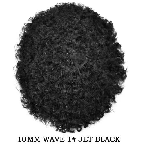 Miniatura 2 de Unidad rizada afro para hombres negros, afroamericano brasileño tupé para hombres, piezas de cabello para hombre, sistema de reemplazo de tupé