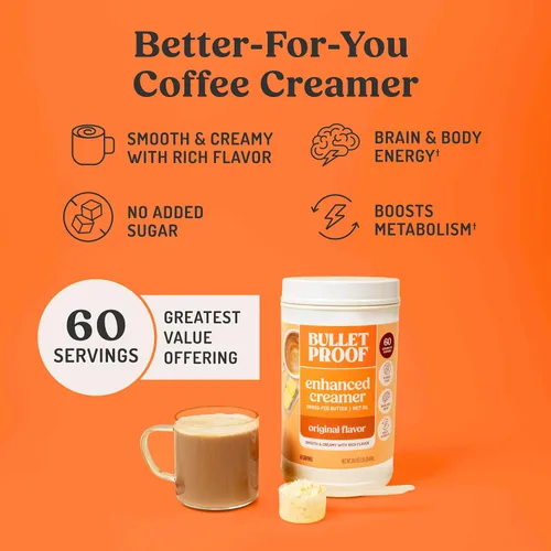 Miniatura 4 de Bulletproof Crema original, 29.6 onzas, crema de café Keto con aceite MCT y mantequilla alimentada con pasto, oferta de valor, el embalaje puede
