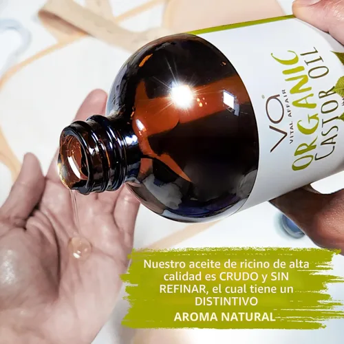 Miniatura 7 de Aceite de ricino orgánico prensado en frío sin refinar de VITAL AFFAIR en botella de vidrio - Aceite de ricino certificado por la USDA