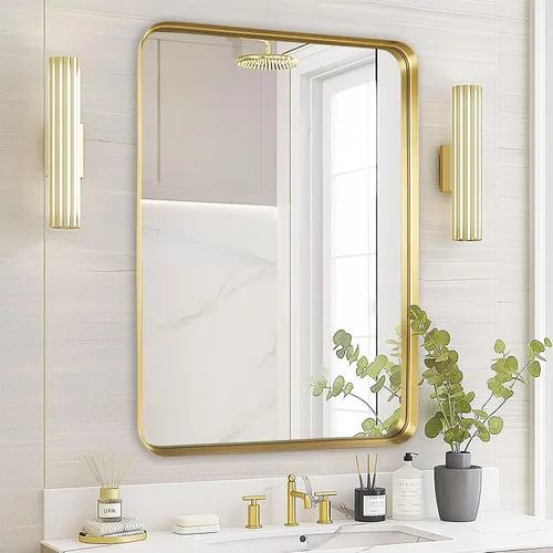 Miniatura 30 de Fabuday Espejo Grande de Baño Negro de 40x30 Pulgadas - Espejos Rectangulares con Marco para Pared, Espejo de Metal Negro Montado en la Pared