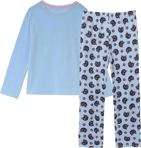 Miniatura 2 de Vopmocld Conjuntos de pijama de algodón de manga larga para niñas jóvenes, ropa de dormir y camisas