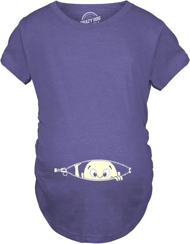 Miniatura 2 de Remera para futura mamá, con diseño simpático de bebé asomándose. Remera simpática para futura mamá.