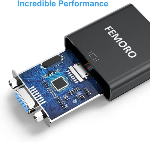 Miniatura 4 de FEMORO Adaptador HDMI a VGA, paquete de 10 unidades, adaptadores de convertidor de cable HDMI VGA macho a hembra para monitor, PC, portátil