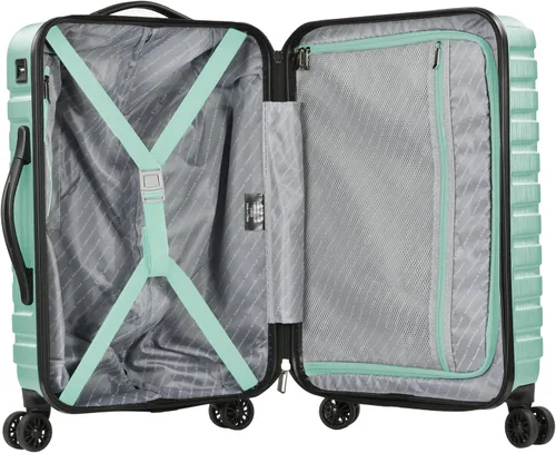 Miniatura 6 de U.S. Traveler Boren - Maleta de viaje de policarbonato resistente con 8 ruedas giratorias, asa de aluminio