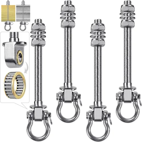 Miniatura 13 de Dolibest Perchas de columpio con rodamiento, paquete de 4 ganchos de acero inoxidable 304 para vigas de madera y metal, ideal para colgar hamacas, 4