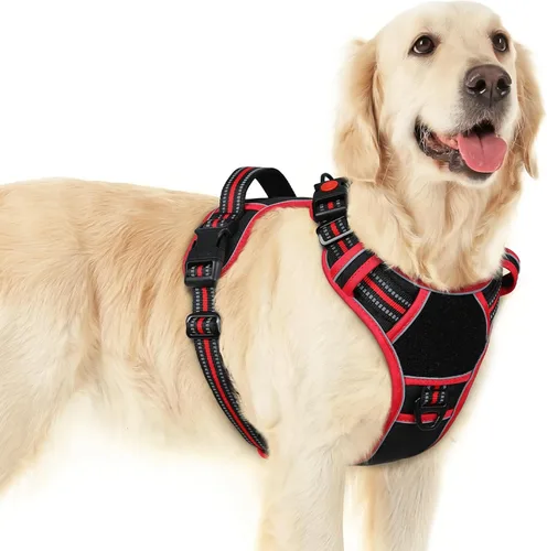 Miniatura 12 de Eagloo Arnés para perro de tamaño pequeño, fácil de llevar con 3 hebillas, arnés ajustable sin tirones para mascotas con sistema MOLLE, chaleco