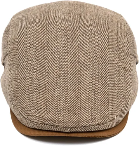 Miniatura 2 de meioro Gorra Plana de Algodón para Hombre Sombrero Newsboy de Tweed Espiga Sombreros Ajustables de Mezcla de Lana Gorras Gatsby Cabbie Ivy Caqui
