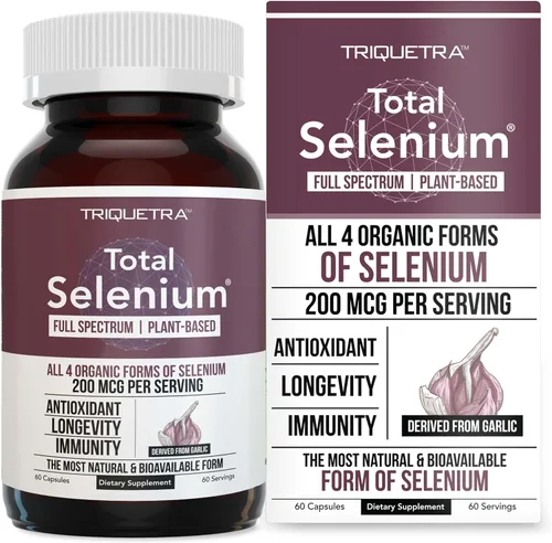 Selenio total - 200 mcg, a base de plantas - espectro completo, contiene 4 formas orgánicas esenciales de selenio incluyendo selenometionina -