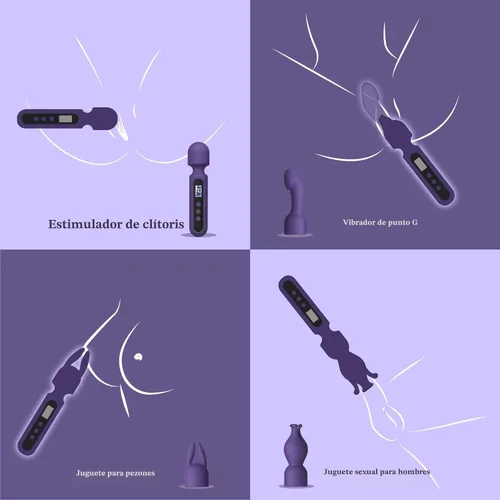 Miniatura 2 de Kits de vibrador de varita Tracy's Dog, juguetes sexuales para parejas con 3 accesorios para clítoris, punto G, glande, estimulador clitorial