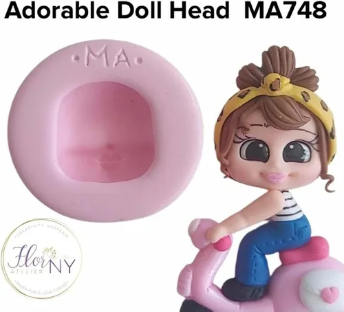 Miniatura 6 de Suministro de artesanía para adultos — Adorable molde de silicona para cabeza de muñeca MA 748