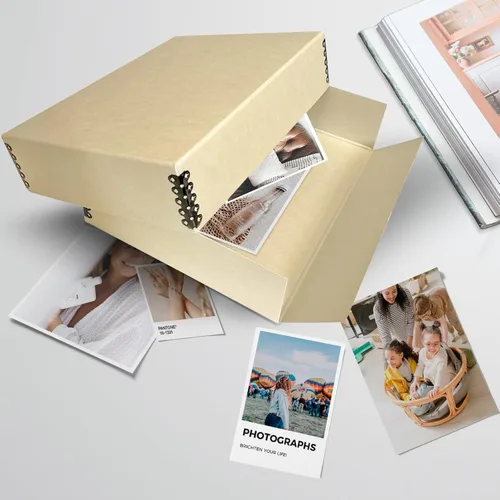 Miniatura 8 de Lineco, Caja de almacenamiento de museo de 9x12 pulgadas en color marrón, diseño frontal con caída. Sin ácidos con borde de metal. Preserva