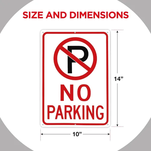 Miniatura 3 de OLANZU Señales de no estacionamiento, paquete de 4 letreros de 10 x 14 pulgadas, metal de grado ingeniero