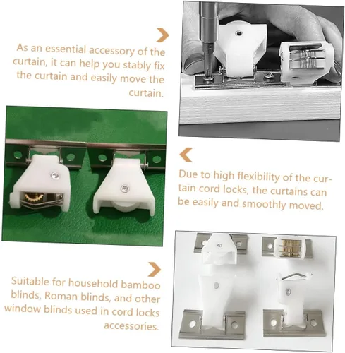 Miniatura 8 de 12 piezas de bloqueo ciego veneciano romana cable de bloqueo de cable de bloqueo para kit de repuesto blanco pom cortina de bambú Roma