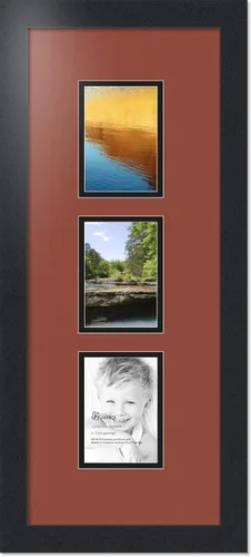 Miniatura 76 de ArtToFrames Marco de fotos tipo collage con estera doble con 3 aberturas de 5x7 y marco negro satinado Uva