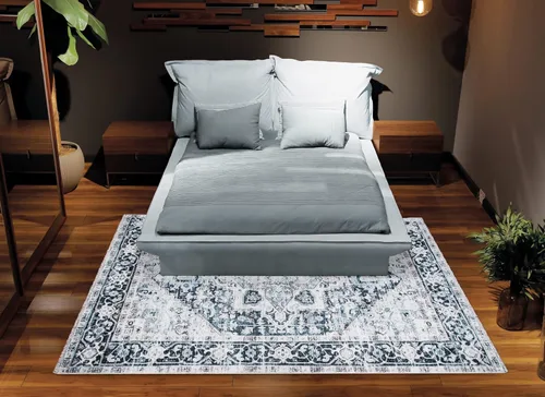 Miniatura 8 de Bloom Rugs Alfombra lavable antideslizante de 2 x 3 pies – Alfombra tradicional oriental azul mezclilla para sala de estar, dormitorio, comedor