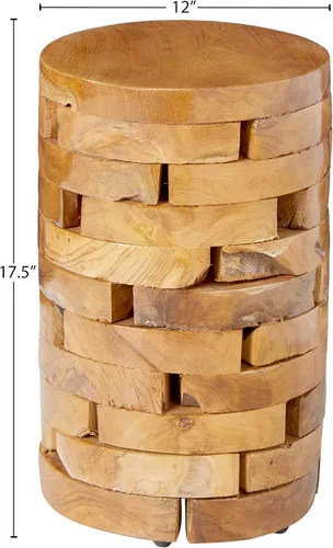 Miniatura 3 de Bare Decor Stonehenge - Mesa decorativa artesanal en madera maciza de teca, natural