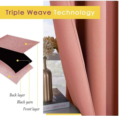 Miniatura 3 de Room Darkening Curtain Thermal Insulated Curtain for Bedroom Window Treatment Grommet Curtain Panel Drapes for Bedroom & Living Room