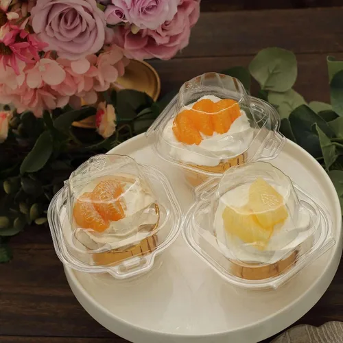 Miniatura 9 de Efavormart - Paquete de 25 cajas individuales de plástico transparente para cupcakes de 4 pulgadas con tapa de cúpula, contenedores desechables