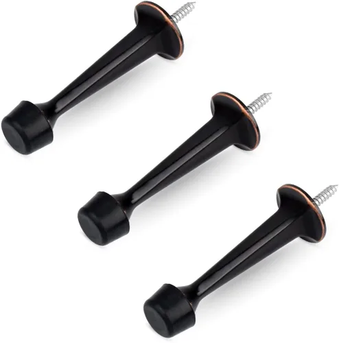 Miniatura 21 de HOMOTEK - Paquete de 12 topes de puerta rígidos sólidos resistentes con punta de goma suave, tope de puerta de zinc fundido para proteger la pared
