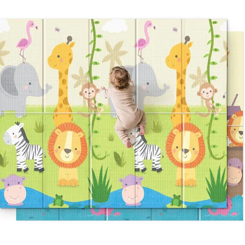 UANLAUO Alfombra de Juego Plegable para Piso de 71x59 - Alfombra de Juego Gruesa de Espuma para Niños, Alfombras de Juego para Bebés y Niños Animal