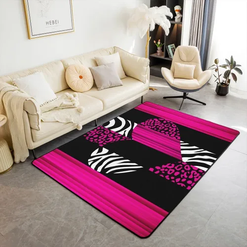 Miniatura 12 de Feelyou Alfombra de sala de estar, 3 x 5 pies, diseño geométrico para niños, diseño moderno a rayas, para interiores, antideslizante, con diseño