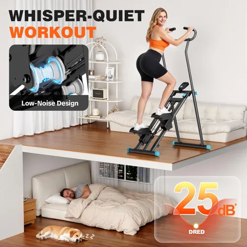 Miniatura 5 de Stair Stepper for Home Gym, 350 lbs Capacity Cardio Machine with Adjustable Height, Non-Slip Pedals, LCD Display, Foldable Design for Full Body