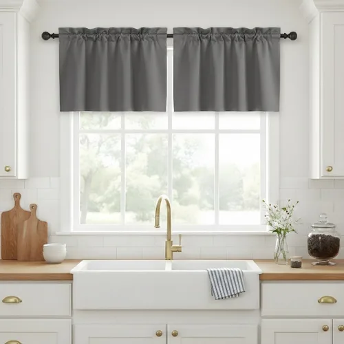 Miniatura 50 de NICETOWN Cenefas de Ventana Opacas con Aislamiento Térmico para Guardería - Paneles de Cortina con Bolsillo para Barra de Decoración del Hogar