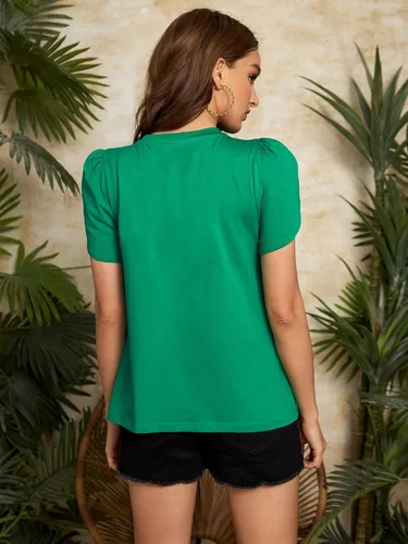 Miniatura 2 de Verdusa Camisa de maternidad para mujer, manga larga, cuello redondo, blusa de embarazo