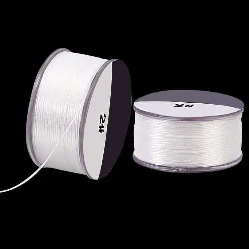 Miniatura 7 de PH PandaHall Cadena de nailon de 0.004 in de 100 yardas de hilo de cuentas de nailon blanco hilo de semillas de hilo pulsera hilos cuerda de costura