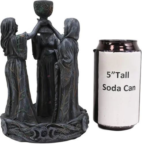 Miniatura 7 de Ebros Gift Wicca Triple Diosa Joven Doncella Esperando Madre y Vieja Crone Pagana Decorativa Cono de Incienso Quemador Estatua de Cono de Incienso