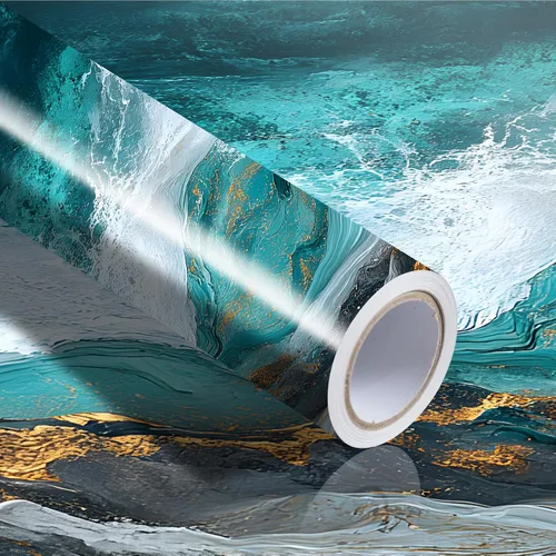 Miniatura 17 de Nuxovilar Papel Tapiz de Mármol Galaxia Azul Oscuro con Textura Despegar y Pegar, 15.75"x39.37", Papel de Contacto Autoadhesivo, Patrón Cósmico Tipo
