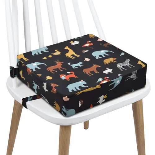 Miniatura 9 de Asiento elevador para niños o niñas, con hebilla de seguridad, lavable, de poliuretano, con 2 correas, para mesa de comedor, cojín elevador