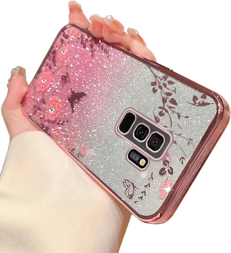 Miniatura 52 de Funda para Note 10, Galaxy Note 10 para mujer, cambio gradual con purpurina, cristal suave, TPU elegante, mariposa, floral, corazón, transparente