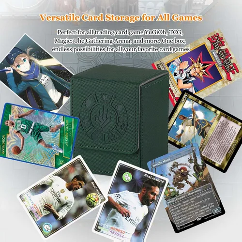 Miniatura 6 de Caja para mazos de cartas Arkeiliy, caja de almacenamiento de más de 110 cartas MTG con 50 fundas para cartas, estuches coleccionables para cartas