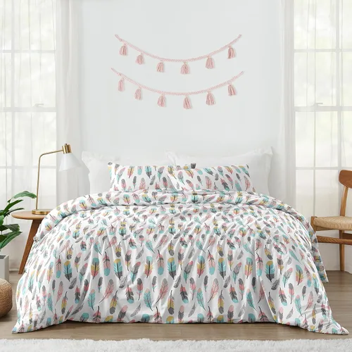Miniatura 11 de Sweet Jojo Designs Juego de edredón individual de 2 piezas (flores de ciervos del bosque) para niñas, niños, ropa de cama para niños, cama en una