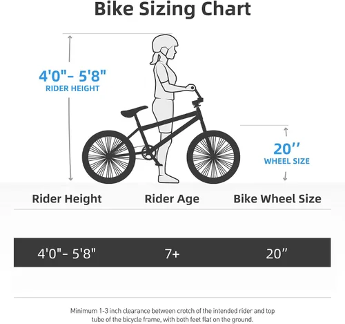 Miniatura 4 de JOYSTAR 20 24 Inch Kids BMX Bike for Boys and Girls Age 7-12 Freestyle Bicycle for Beginner Level Riders with Dual Hand Brakes & 2 Pegs 24" Kids