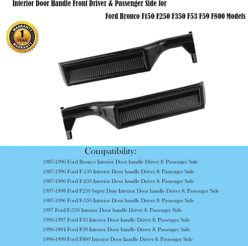Miniatura 2 de Manija interior de metal para Ford F150 F250 F350 Bronco F53 F59 F800 1987 1988 1989 1990 1991 1992 1993 1994 1995 1996 Delantero trasero izquierdo