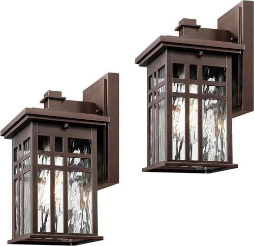 Miniatura 11 de zeyu 20068B-L BK - Lámpara de pared exterior de 16 pulgadas para casa de patio, aluminio fundido a presión con vidrio transparente, acabado negro
