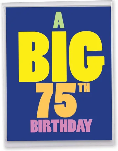 Miniatura 10 de NobleWorks J8261MBG - Tarjeta de felicitación de cumpleaños de 75 x 11 pulgadas con sobre (1 unidad), tamaño grande, tamaño jumbo floral de 75 años